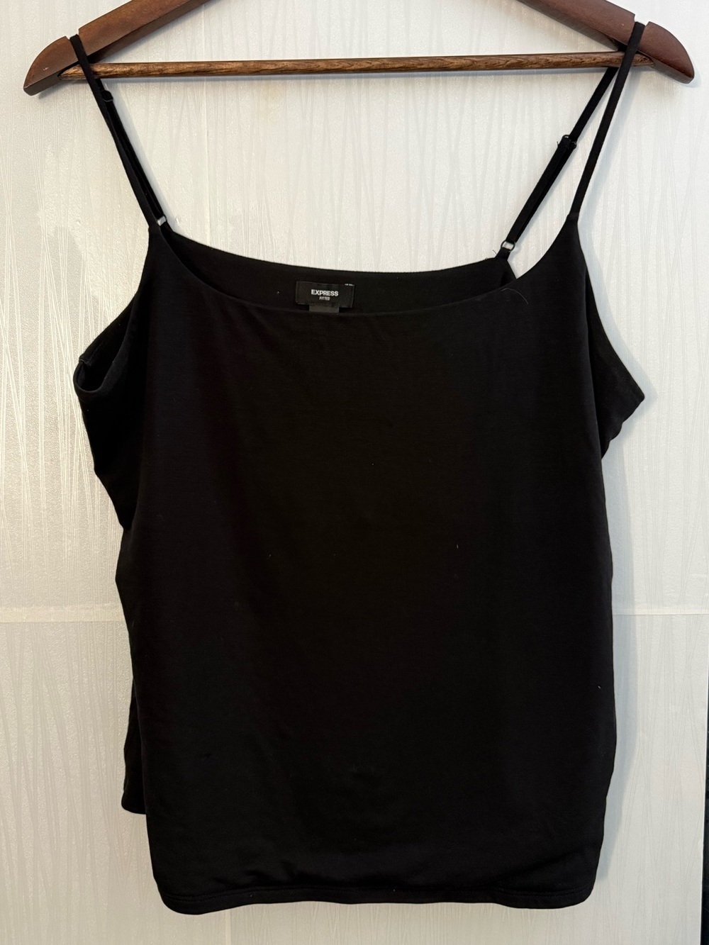 Express Black Fitted Built-In Bra Cami Top Size XL Adjustable Straps